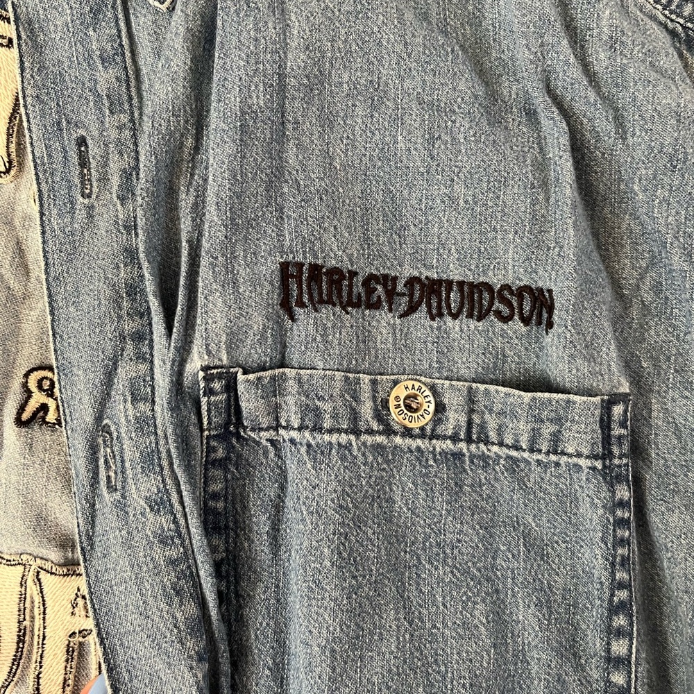 Vintage Harley button down denim shirt - Picture 4 of 4